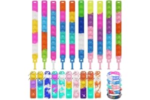 LongZYU 20 Pezzi Mini Pop Push It Fidget Toy Portachiavi Pop in Fidget Toys Set Braccialetti Antistress Colorato Silicone Spremere Bubble Giocattoli Sensoriali Bulk Squeeze per Bambini Adulti