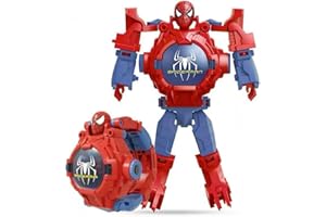 ISABELLA MOON Superhero Robert Watch with 24 Super Projection Cartoon Hero Figurines Princess, Electronic Watch for Boys Girls Projector 3D(Spider)