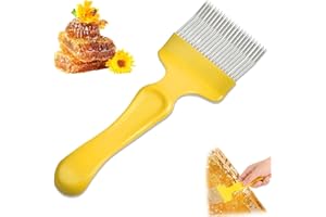 SGERUFZ 1 Pcs Edelstahl Entdeckelungsgabel Imkereiausrüstung Zubehör für Honigkamm Bienenzucht Werkzeug mit 21 Zinken