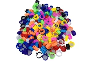 FSSTUD 200 Pcs Poultry Identification Leg Bands Small Chicken Leg Tags Quail Ankle Bands Plastic Chicken Leg Rings Pigeon Ankle Rings Poultry Foot Bands for Duck Goose 8mm