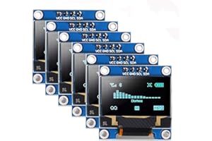 DORHEA 6PCS 0.96 OLED Display Module 128 x 64 I2C Display 0.96inch 12864 Blue OLED Module with OLED Display IIC Serial Compatible with Raspberry Pi Arduino Display and Microcontroller - Blue