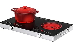 VBGK Glaskeramikkochfeld, 220V 3520W Herdplatte mit Drehknopfsteuerung, 9 Leistungsstufen, Kindersicherung & Timer, LED-Touchbedienung, Überhitzungsschutz 60cm Elektroherd mit 2 Kochzonen