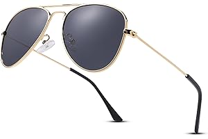 LOJUDI Kinder Pilotenbrille Sonnenbrillen Polarisierte Fliegerbrille Coole Verspiegelt mit UV400 Schutz für Jungen MäDchen Teenage 4-15 Jahre