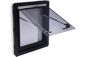 FUNYSF Wohnmobilfenster Wohnmobilseitenfenster Klappfenster 450x500mm mit integriertem Rollladen und Fliegengitter für Wohnmobil Wohnwagen Kastenwagen Wohnmobil