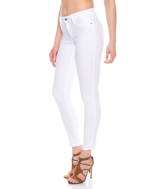 Damen Skinny Jeans Hose mit Stretch in weiß Regulare Leibhöhe