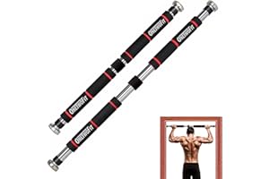 ONETWOFIT Door-Frame Pull-Up Bar, Wide Grip Heavy-Duty Metal and Foam Chin-Up Pole, Adjustable Great for Home Gyms, Fitness and Training