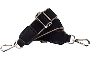 ‎BENAVA BENAVA Verstellbarer Schulterriemen für Taschen 75-135 cm | Taschengurt Schwarz Breit 40mm | Farbe Karabiner Silber | Taschengurte zum Wechseln | Schultergurt für Taschen