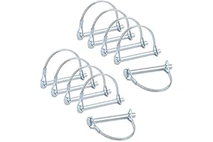 INCREWAY 10pcs Wire Lock Pin, 1/4 Inch Heavy Duty Safety Coupler Pin Shaft Locking Pto Hitch Pin with Round Arch Wire Retainer for Farm Trailers Lawn Garden