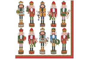 Cascanueces Parade blanco Navidad Caspari servilletas de papel Almuerzo 20 en unidades 3 capas 33 cm cuadrado