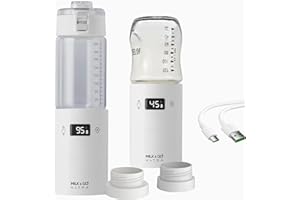 DAHEMA Scaldabiberon Portatile da Viaggio. Milk & Go ULTRA Riscalda Fino a 95 °C. Ideale per Latte liquido e in polvere. Auto-Sterilizzante, Ricaricabile a Casa e in Auto.