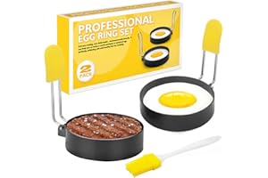 YomiFamily Egg Ring - 3 Inch Mold for Frying Eggs, McMuffins and Breakfast Sandwiches, Griddle Shaper, 2 Pack