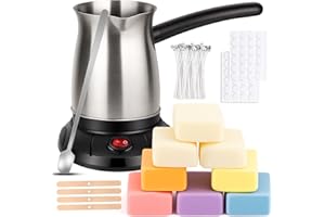 LFENYIGI Wax Melter for Candle Making, Soy Candle Making Kit with Wax Melting Pot, DIY Candles Making Supplies Including 1lbs Soy Wax, Candle Wax Melter, Stirring Spoon, Wicks, and Centering Device