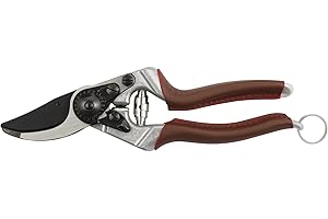 FELCO 8 ELITE Ergonomische Gartenschere für Rechtshänder mit großen Händen, Ledergriffe, Black F-Tech Klinge, 25 mm Schnitt, 210 mm Länge, Swiss Made