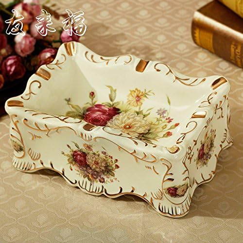 Sursy European-Style Luxury Smoke Cylinder Fashionable Individual Creative Ceramic Ashtray And Are Decorated With Ornaments