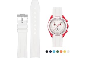 OLLREAR Cinturino per Omega x Swatch MoonSwatch Watch, Cinturini per Orologi in Silicone per Uomo Donna, Cinturini di Ricambio in Gomma 20mm, Impermeabili Cinturino di Ricambio