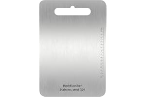 Buchklassiker Tagliere in acciaio inossidabile 304, prodotti senza BPA, antibatterici e sostenibili, coperchio funzionante senza plastica, tagliere da cucina con bilancia