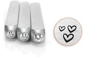 ImpressArt Metal Punch Stamp Kit, Assorted Hearts 1.5/2 / 3mm Sizes, 3 Pieces, Steel