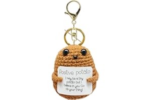 FANCYWUXI Positive Kartoffel Pocket Hug, Lustige Gestrickte Kartoffel mit Schlüsselanhänger, Mini-PlüSch Figuren Positive Kartoffel Puppe, Geschenk Für Freund