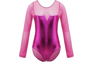 Freebily Body Ginnastica Artistica Bambina Maniche Lunghe Sirena Vestito Pattinaggio Artistico Ragazzo Sirenetta Leotards Tuta Sportiva Ballerina Abito Danza Classica