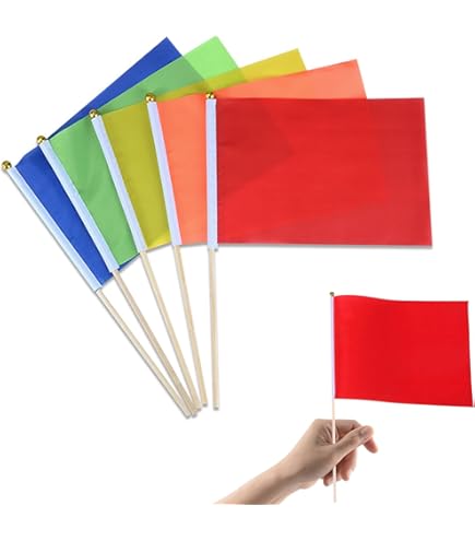 Lot De 10 Mini Drapeaux Colorés à Tenir à La Main - Décorations De Fête Pour Défilés