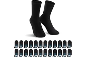 L&K-II 12/24 paia Calzini Lunghi Uomo e Donna Calzini Business tempo Libero Cotone comodo sportiva bianco nero 92216