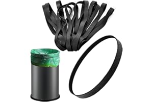 HSYTEK 14 Stück Ersatz Gummiringe für Müllbeutel Kompatibel mit Wesco Mülleimer mit Einfacheinsatz, 180 x 10 x 1,5 mmGummiband Schwarz Stark, Gummiband Breit, Ersatz-Gummiring für Mülltonnenbänder