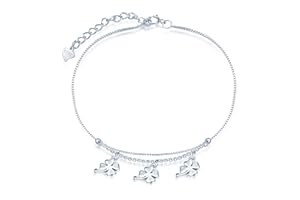 Yumilok Bracelets de cheville en argent 925, bracelet de cheville femme fille, bracelet de cheville trèfle élégant, la chaîne d'ancré ajustable, bijoux pour Noël et Anniversaire