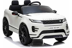 BC BABY COCHES - Coches Eléctricos Niños Range Rover EVOQUE, Coches De Batería 12v, Coche eléctrico Infantil Música Bluetooth, Mando Teledirigido para Padres, Apertura De Puertas. (Blanco)