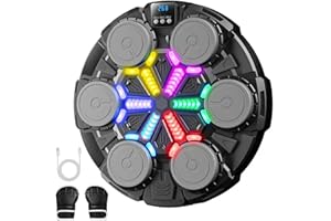 Pipihome Music Boxing Machine for Adults and Kids, Smart Musical Boxing Machine with Gloves, 5-Speed Rhythm 3 Game Mode Adjustment, Wall Mounted Fun Bluetooth Punching Pad Set