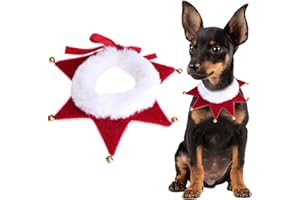 QUOHE Collier de Noel Chien Chat, Colliers Costume Noël Écharpe Réglable pour Animaux de Compagnie, Cadeau Rouge Deguisement Accessoire Vêtements Décoration Noël pour Petits Moyens Grands Chiens Chats (M)