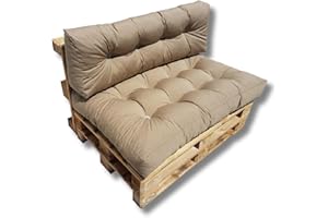 ‎NATALIA SPZOO Natalia Spzoo Palettenkissen Set für Palettenmöbel Sitzkissen und Lehne passend für Paletten 120 x 80 cm (Hellbraun)