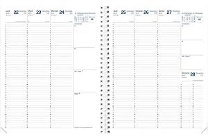 Quo Vadis - Recharge Agenda - Spiralé - 2026 - Euréquart S - Semainier Planning - Français - 13 mois décembre-décembre - 24x30cm - Papier blanc