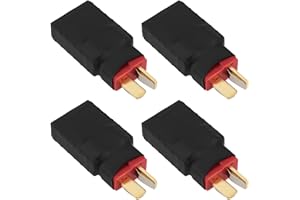 EMSea 4 Pièces Adaptateur de Batterie Connecteur RC Compatible avec T-R-X Femelle vers T-Plug Mâle Adapté pour Batterie RC LiPo Chargeur ESC Drone Voiture Bateau