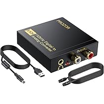 Convertitore Audio DAC - Da Ottico/Coassiale A RCA E Jack 3.5mm, Per PS4, TV, Lettori Blu-ray