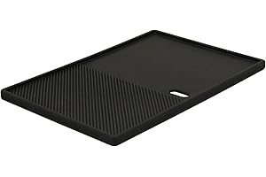 BBQ-Toro Gusseisen Grillplatte 39 x 26,5 cm | Wendeplatte, emailliert | beidseitig verwendbar | | Rechteckig, Universal und Massiv | passend für BBQ, Gasgrill, Holzkohlegrill, Grillzubehör
