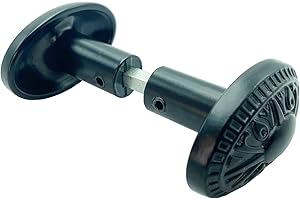 DUBOIS INDUSTRIES Bouton Double Orne, 1 Portée, Fixation Polybloc, Carré Acier Zingué, 9mm x 90mm, Époxy Noire