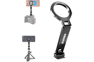 HAFOKO Magnetischer Cold Shoe Handyhalter, Aluminium Hot Shoe Stativ Halterung für Kamera, kompatibel mit iPhone 17/16/15/14/13 Pro Max,Magnetischer Kameraadapter mit 1/4" Schraube für DSLR Stativ Fotografie