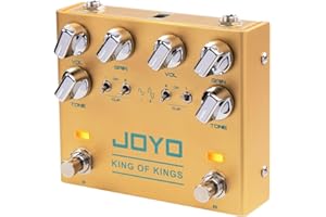 JOYO Dual Crunch Pedale effetto Overdrive con circuito analogico puro con ritaglio indipendente per chitarra elettrica - True Bypass (King of Kings R-20)