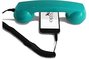 OPIS TECHNOLOGY Opis 60s Micro - Combine Telephone Portable/Combiné Téléphone Rétro/Casque Audio en Forme combiné téléphonique pour Les Smartphones Android, Tablettes, Ordinateurs Portables, etc. (Turquoise)