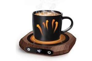 MQUPIN Kaffeewärmer,Elektrischer Kaffeewärmer für den Schreibtisch mit 3 Temperatureinstellungen，Becherwärmer für Getränke, Drinks, Tee, geeignet für Büro und Zuhause (Braun)
