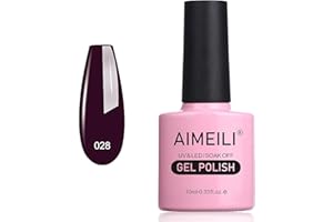 AIMEILI Soak Off UV LED Smalti in Gel Smalto Semipermanente - Dark Purple (028) 10ml