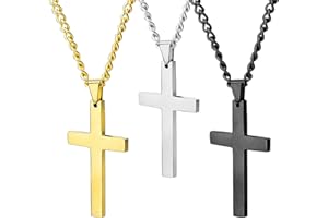 CWPFVQA 3 Colliers, Collier Croix D'Argent, Croix Et Chaîne, Collier Pour Hommes, Collier Pour Garçons Et Enfants