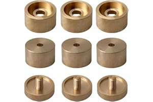 Jiayouy 9Pcs Trumpet Valve Finger Buttons Valve Cap Screw Trumpet Repair Part Golden