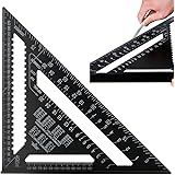 ASNOMY 7" & 12" Imperial Triangle Rulers - Aluminum Alloy Rafter Square For Carpentry