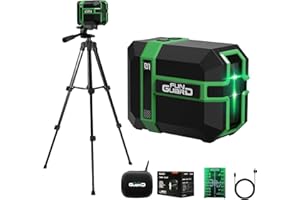 Funguard Green Laser Level with Adjustable Tripod Type-C Rechargeable Self Leveling Waterproof with Pulse Mode,360°Magnetic Bracket for Outdoor Construction Home Decoration DIY etc.