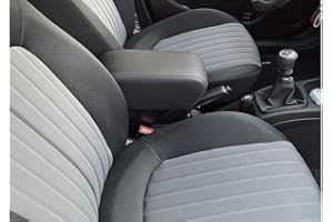 DRIVE DESIGN Bracciolo portaoggetti REGOLABILE in lunghezza compatibile con Punto e Grande Punto, Punto Evo in eco pelle nero