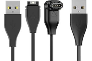 YLK Cargador Compatible con Garmin Venu/Venu 2/2S/Venu 3/3S/Venu SQ/SQ 2/Vivoactive 3/4/5, Garmin Fenix ​​​​6 6S, 5 5S 5X, 7 7S, Forerunner 245 255 55 (100cm-Tête Droite/Coude)