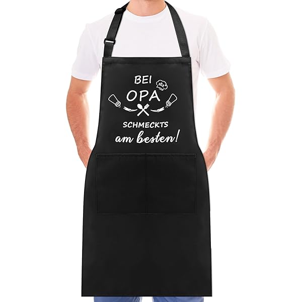 FUKPO Kochschürze Damen - Lustige Baumwoll-Schürze Mit Taschen Für Küche Und Grill