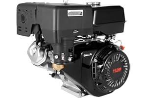 CLEADONG 4 Takt Benzin Motor, 15 PS 420cc 9.7kw 3600rpm Luftgekühlter Einzylinder Benzinmotor, Manuelles Motor für Go-Karts Kompressoren Grabenfräsen Generatoren, Schwarz