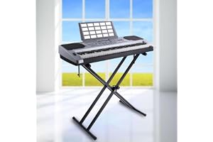 Tangentbordstativ, vikbart dubbelförstärkt tangentbordstativ, höjdjusterbart stativ för piano elektroniska tangentbord, X-for